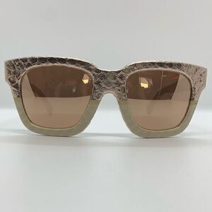Linda Farrow Rose Gold Snakeskin 52mm Sunglasses